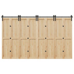 Sliding Door Hardware Kit 366 cm Steel Black