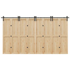 Sliding Door Hardware Kit 400 cm Steel Black