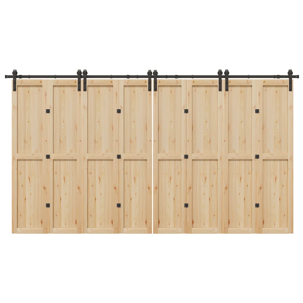 Sliding Door Hardware Kit 400 cm Steel Black