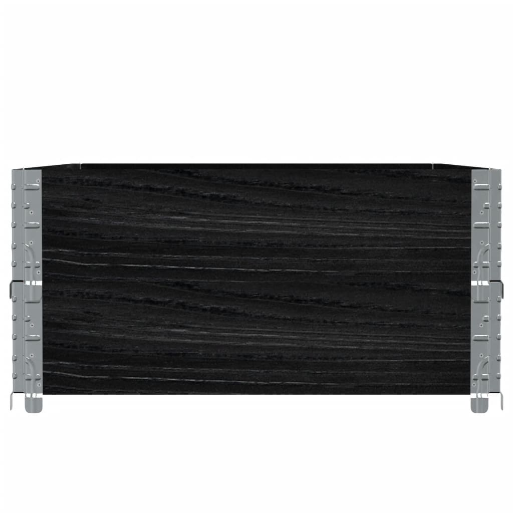 Pallet Collars 2 pcs Black 120x80 cm Solid Wood Pine