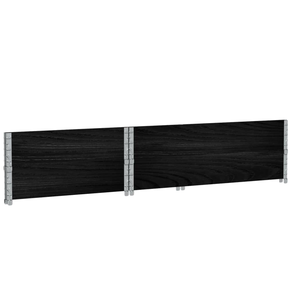 Pallet Collars 2 pcs Black 120x80 cm Solid Wood Pine