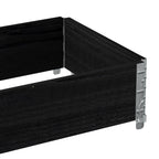 Pallet Collar Black 100x50 cm Solid Wood Pine