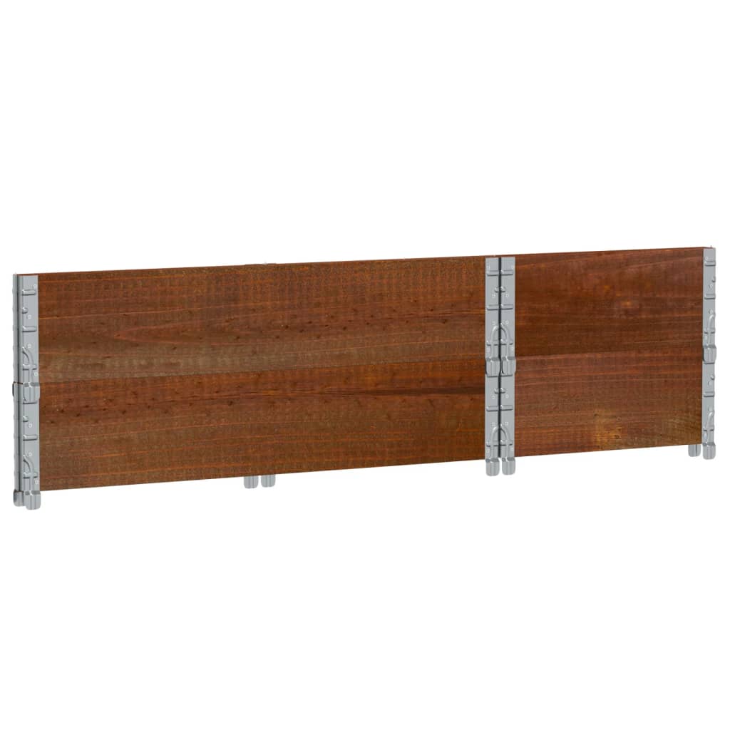 Pallet Collars 2 pcs Brown 100x50 cm Solid Wood Pine