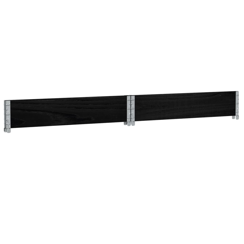 Pallet Collar Black 100x100 cm Solid Wood Pine