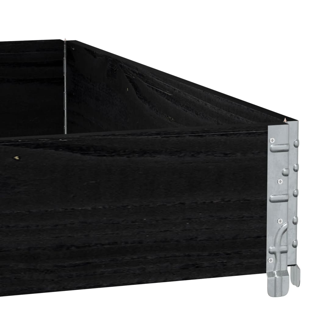 Pallet Collar Black 100x100 cm Solid Wood Pine
