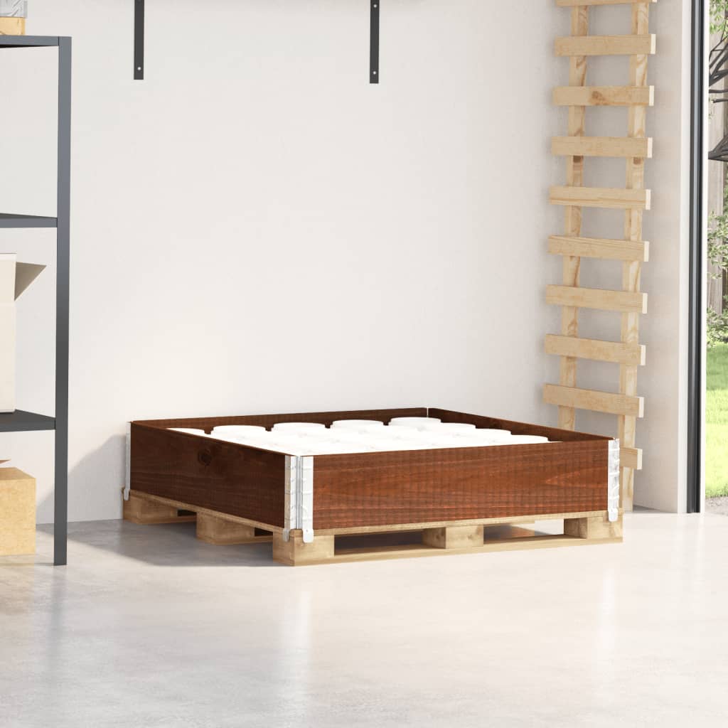Pallet Collar Brown 100x100 cm Solid Wood Pine