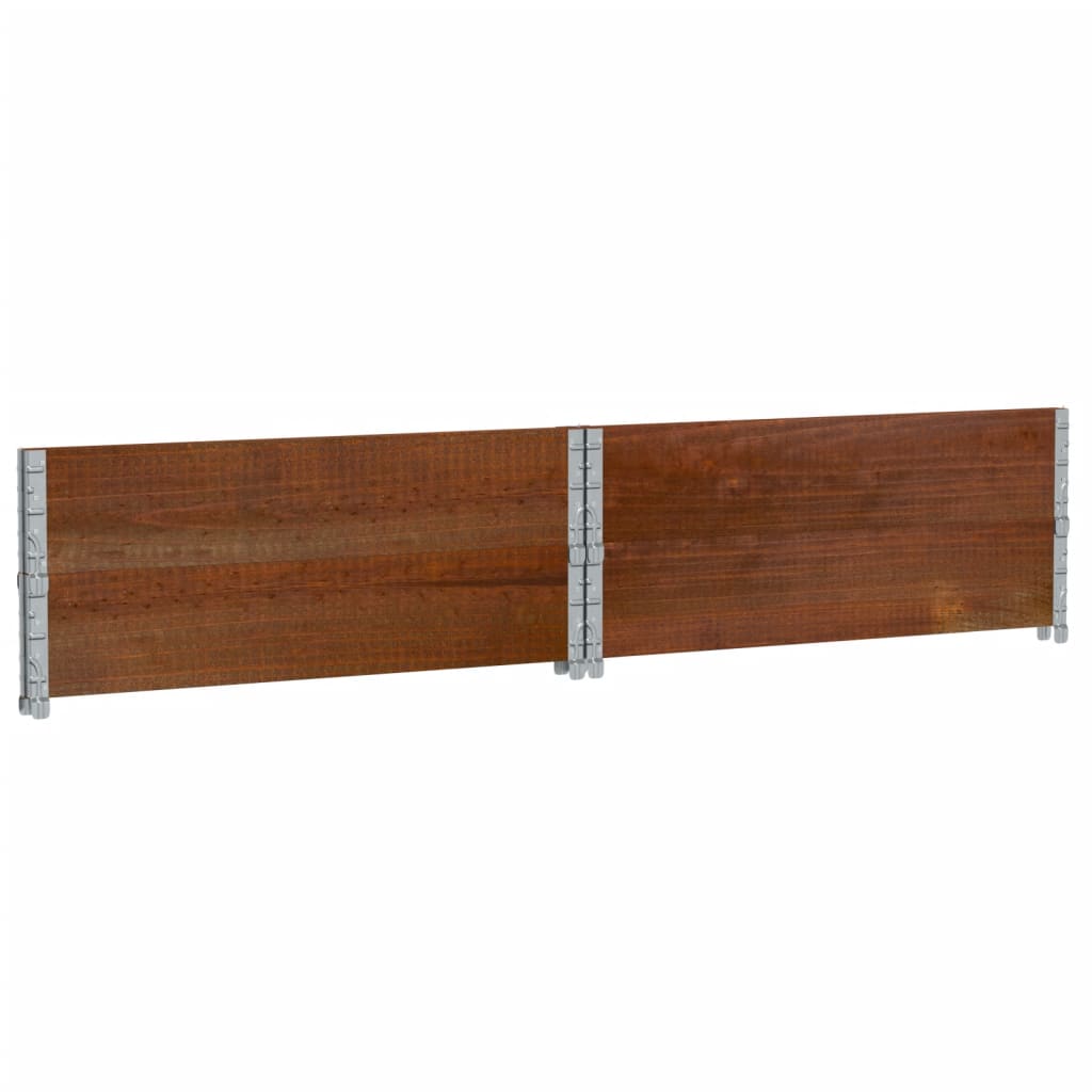 Pallet Collars 2 pcs Brown 100x100 cm Solid Wood Pine