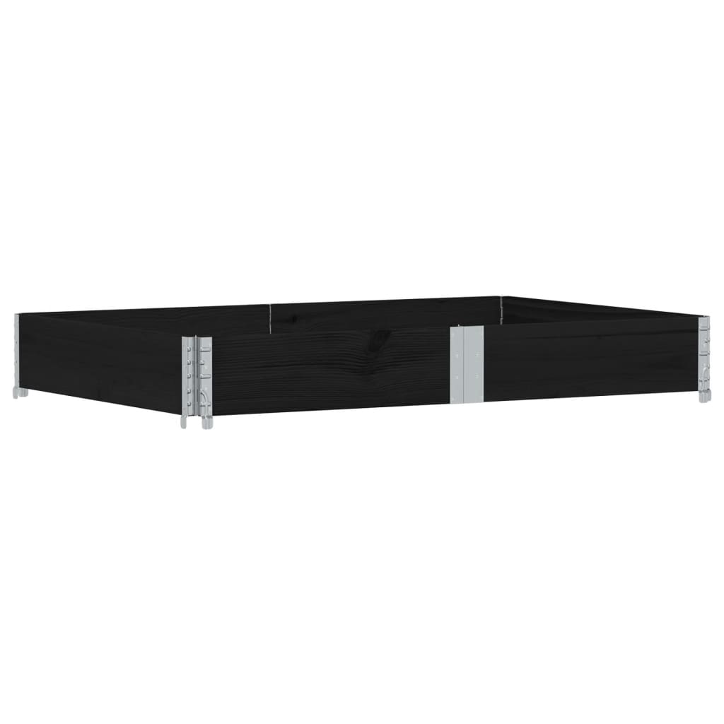 Pallet Collar Black 150x100 cm Solid Wood Pine