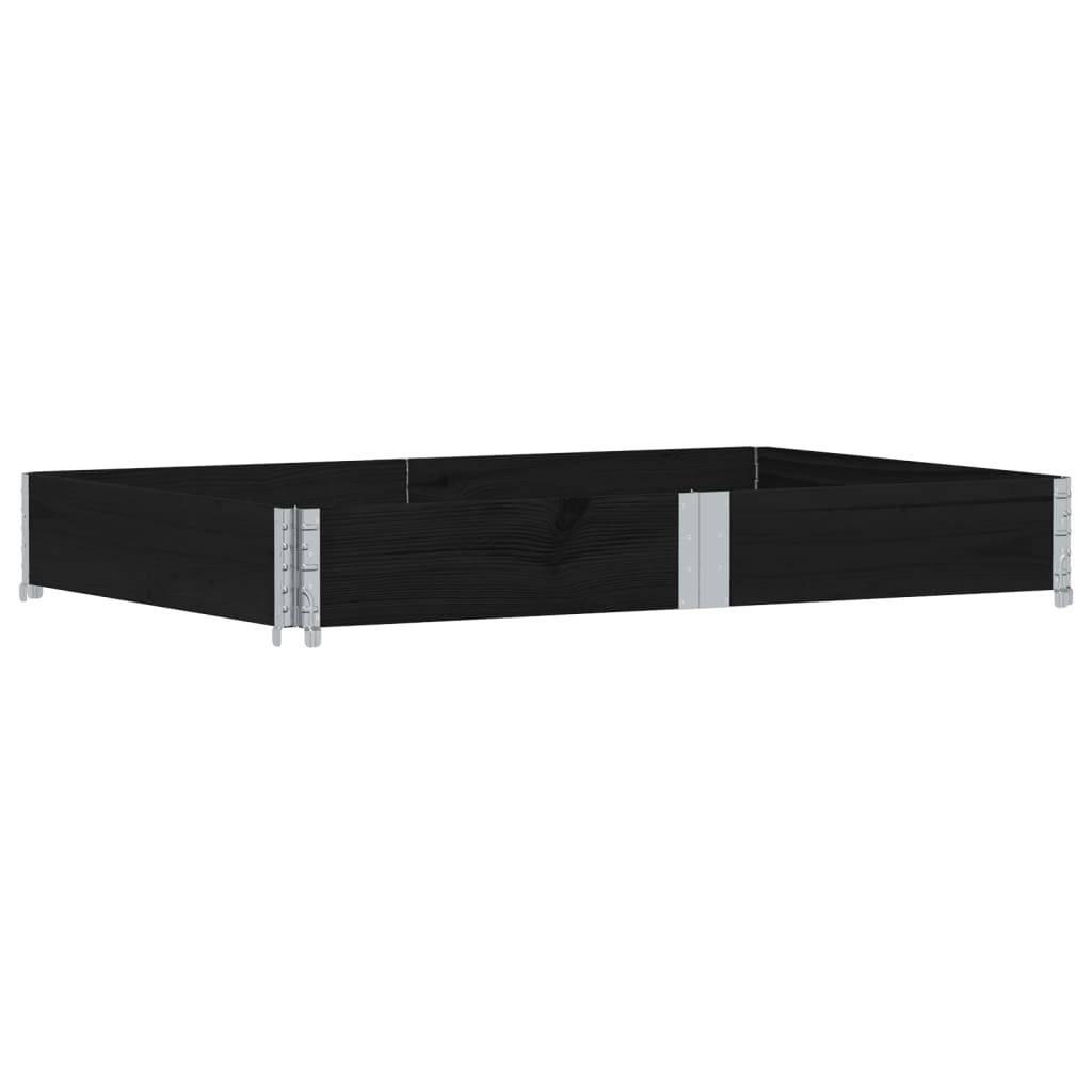 Pallet Collar Black 150x100 cm Solid Wood Pine