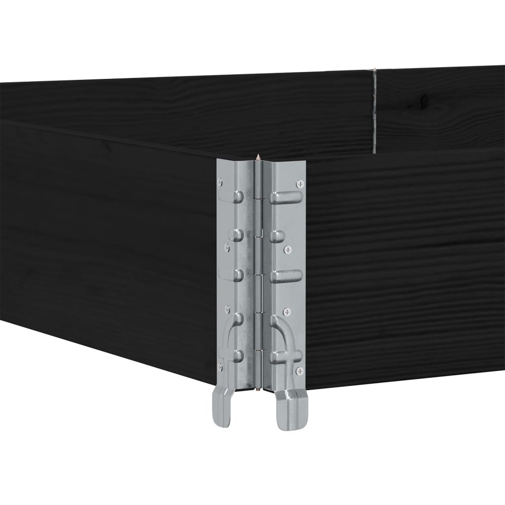 Pallet Collar Black 150x100 cm Solid Wood Pine