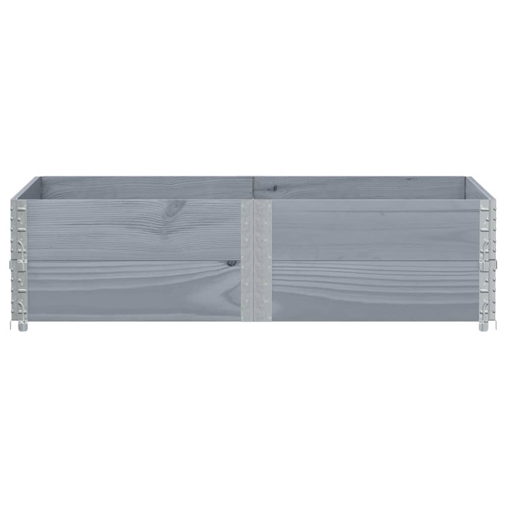 Pallet Collars 2 pcs Grey 150x100 cm Solid Wood Pine