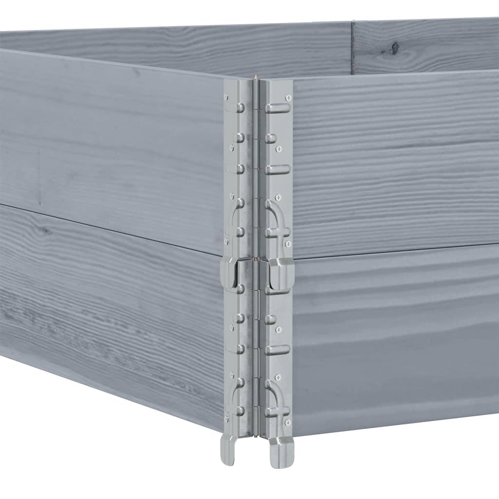 Pallet Collars 2 pcs Grey 150x100 cm Solid Wood Pine