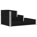 3-Tier Raised Bed Black 120x80 cm Solid Wood Pine