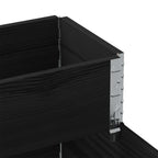 3-Tier Raised Bed Black 120x80 cm Solid Wood Pine