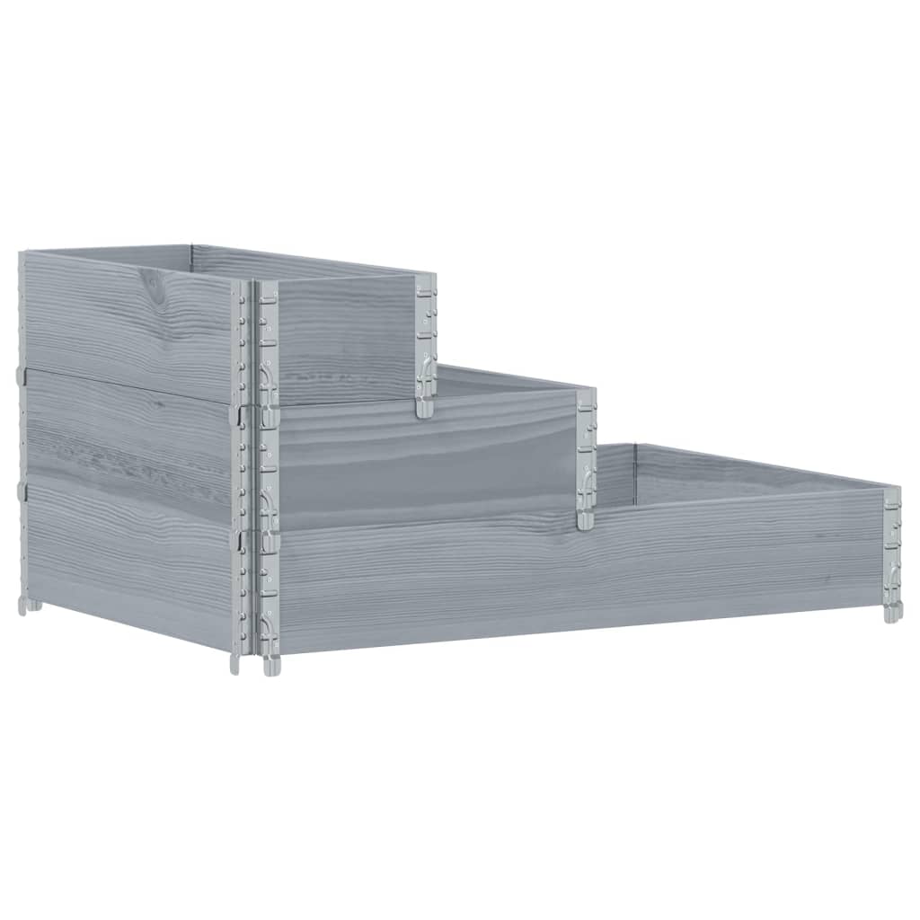 3-Tier Raised Bed Grey 120x80 cm Solid Wood Pine
