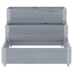 3-Tier Raised Bed Grey 120x80 cm Solid Wood Pine
