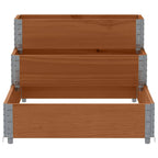 3-Tier Raised Bed Brown 120x80 cm Solid Wood Pine
