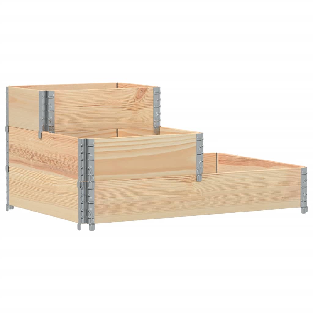 3-Tier Raised Bed 120x80 cm Solid Wood Pine