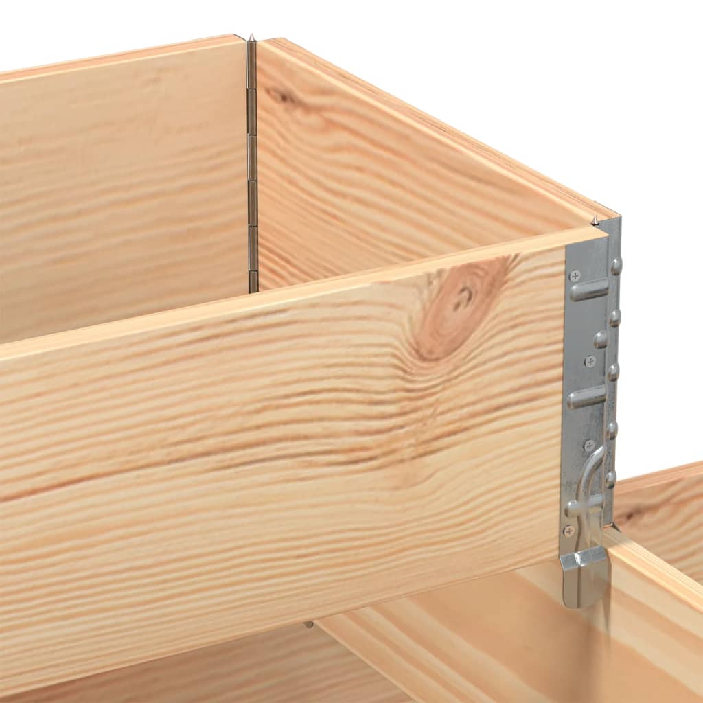 3-Tier Raised Bed 120x80 cm Solid Wood Pine