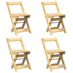 Dining Chairs Foldable 4 pcs Corona Wax Brown Solid Wood Pine