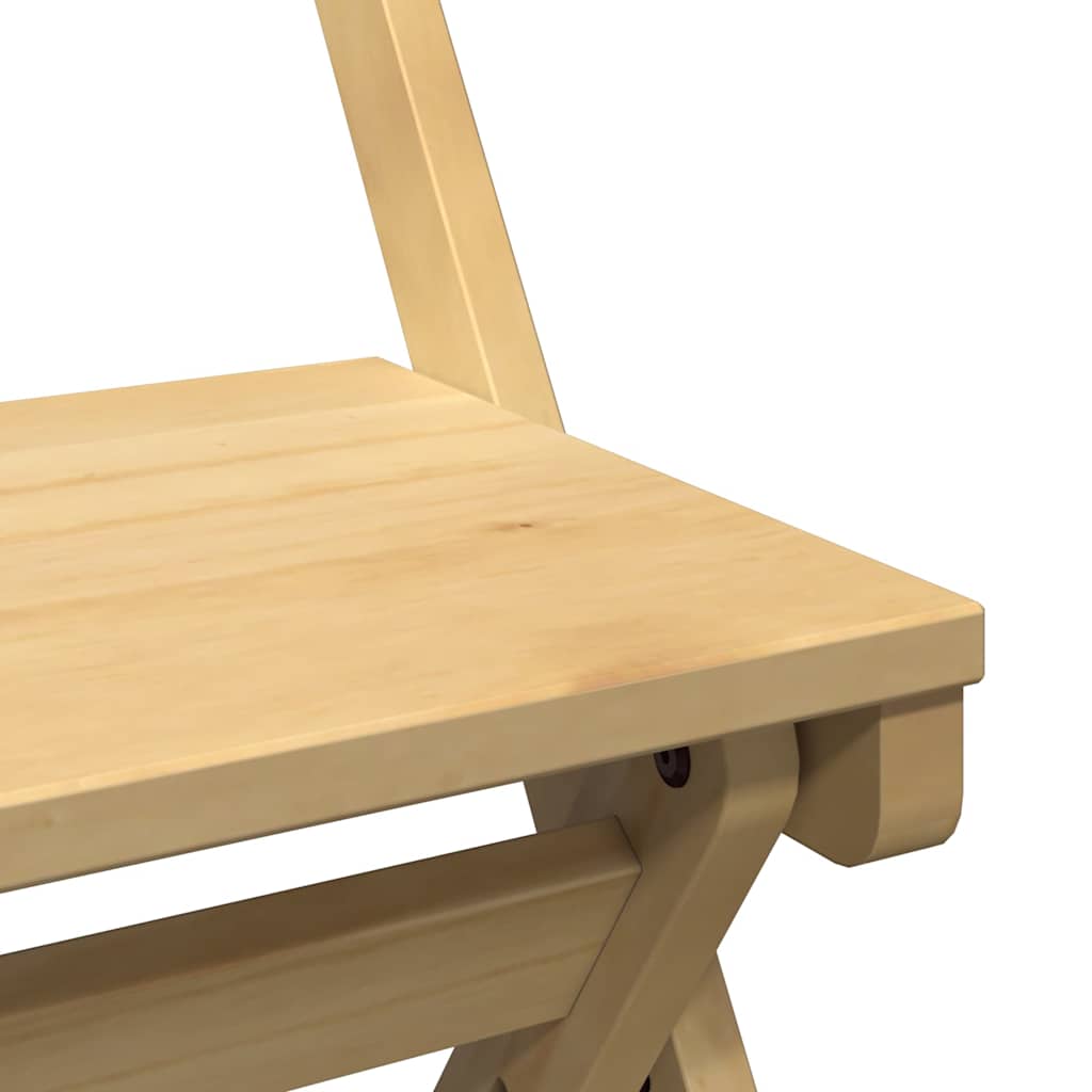 Dining Chairs Foldable 4 pcs Corona Wax Brown Solid Wood Pine