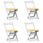 Dining Chairs Foldable 4 pcs Corona White Solid Wood Pine