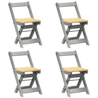 Dining Chairs Foldable 4 pcs Corona Grey Solid Wood Pine