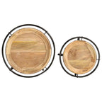 2 Piece Side Table Set Solid Wood Mango