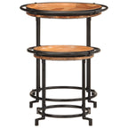2 Piece Side Table Set Solid Wood Acacia