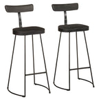 Bar Stools 2 pcs Black 49x43x103 cm Solid Wood Mango