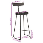 Bar Stools 2 pcs Black 49x43x103 cm Solid Wood Mango