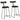 Bar Stools 2 pcs Black 49x43x88 cm Solid Wood Mango