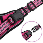 Dog Harness with Reflective Stripes Adjustable Pink S