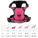 Dog Harness with Reflective Stripes Adjustable Pink S