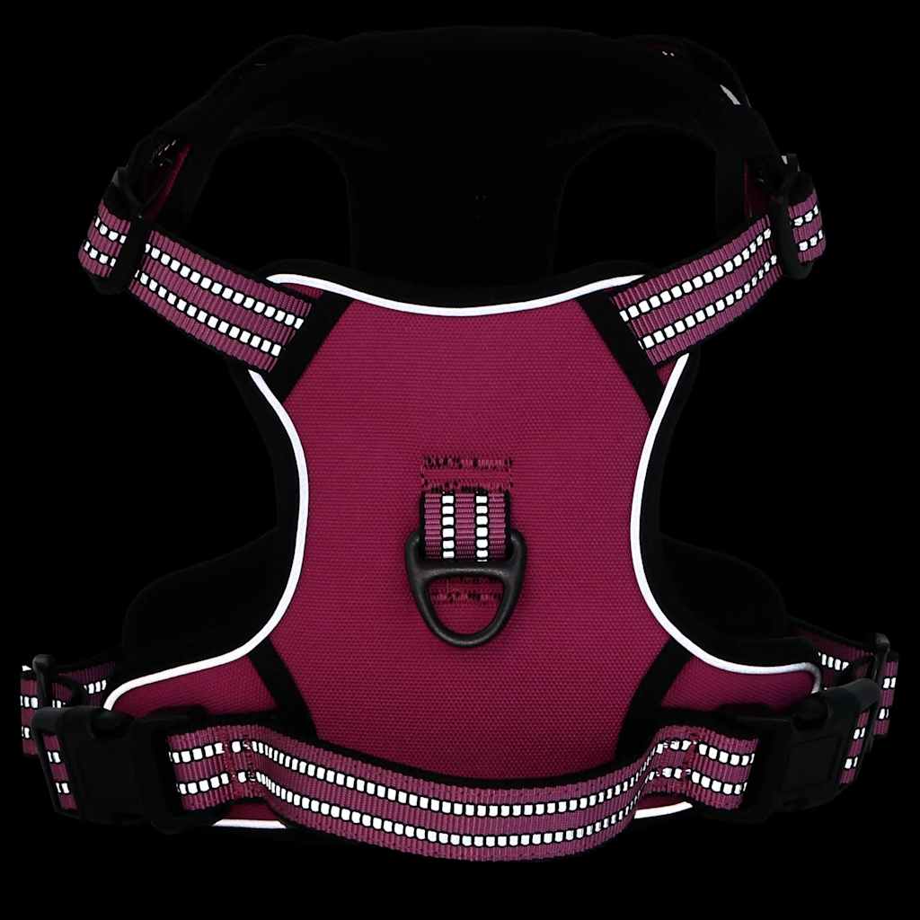 Dog Harness with Reflective Stripes Adjustable Pink L