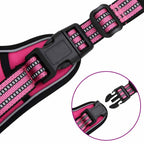 Dog Harness with Reflective Stripes Adjustable Pink XL