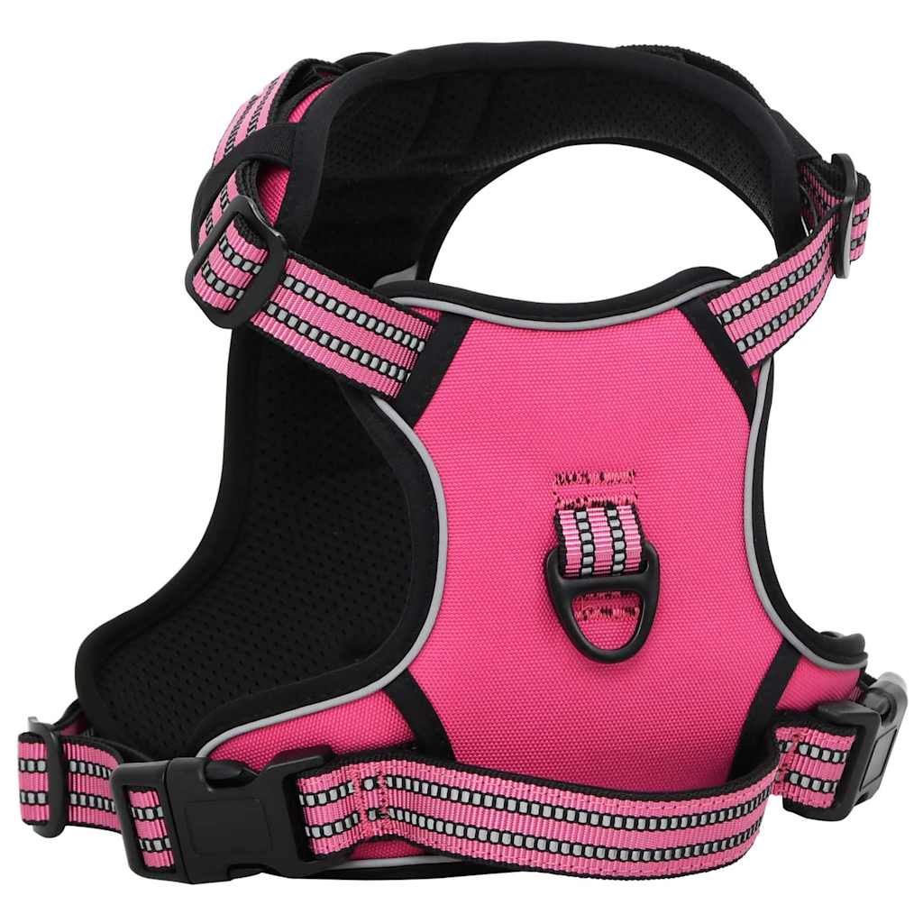 Dog Harness with Lead & Collar Adjustable Pink L