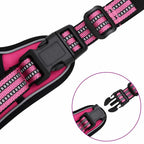 Dog Harness with Lead & Collar Adjustable Pink L