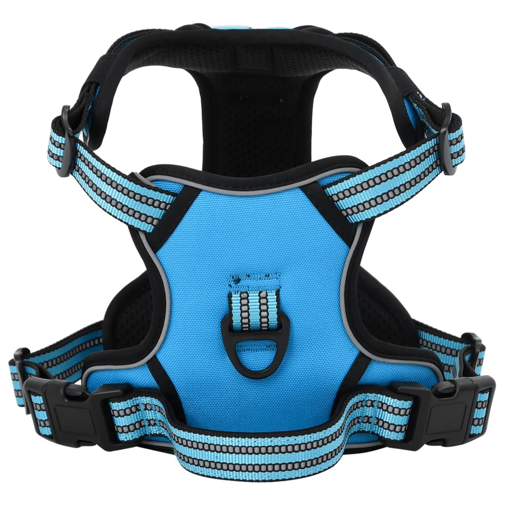 Dog Harness with Lead & Collar Adjustable Blue XL