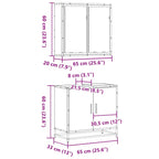 2 Piece Bathroom Furniture Set Brown Oak Engineered Wood