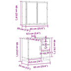2 Piece Bathroom Furniture Set Brown Oak Engineered Wood