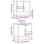 2 Piece Bathroom Furniture Set Brown Oak Engineered Wood