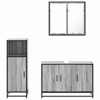 3 Piece Bathroom Furniture Set Grey Sonoma Engineered Wood