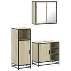 3 Piece Bathroom Furniture Set Sonoma Oak Engineered Wood