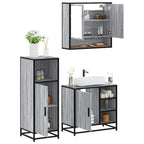 3 Piece Bathroom Furniture Set Grey Sonoma Engineered Wood