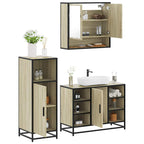 3 Piece Bathroom Furniture Set Sonoma Oak Engineered Wood