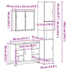 3 Piece Bathroom Furniture Set Sonoma Oak Engineered Wood