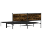 Metal Bed Frame without Mattress Smoked Oak 160x200 cm
