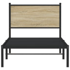 Metal Bed Frame without Mattress Sonoma Oak 90x190 cm Single