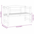 Outdoor Bench Brown 119 x 44 x 76 cm Solid Pine Wood